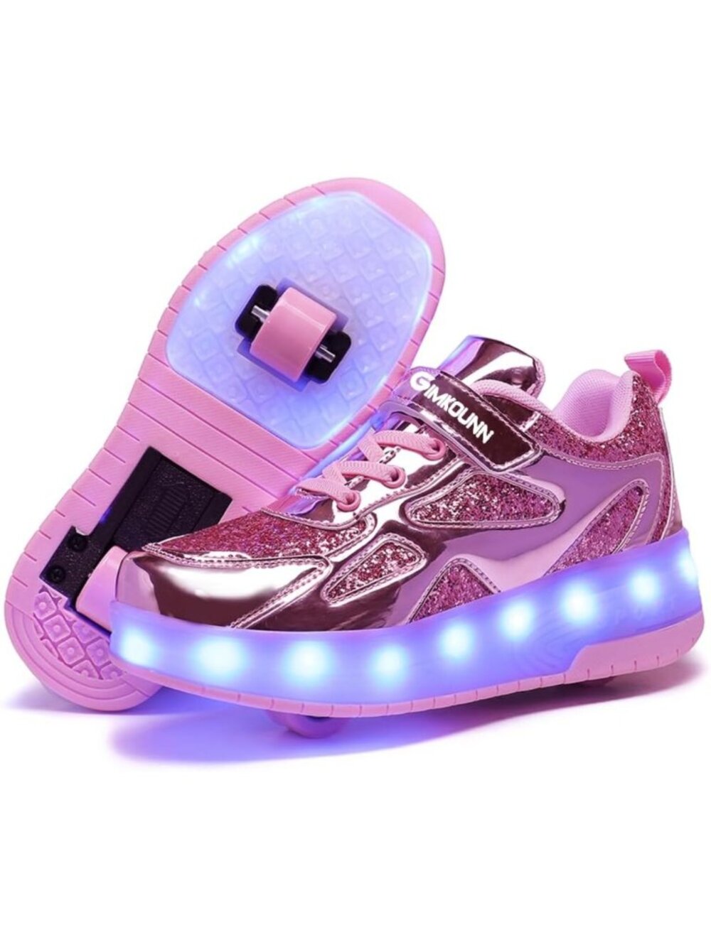 LED Light Up Roller Shoes for Kids - USB Rechargeable, 2 Wheels, 16 Modes